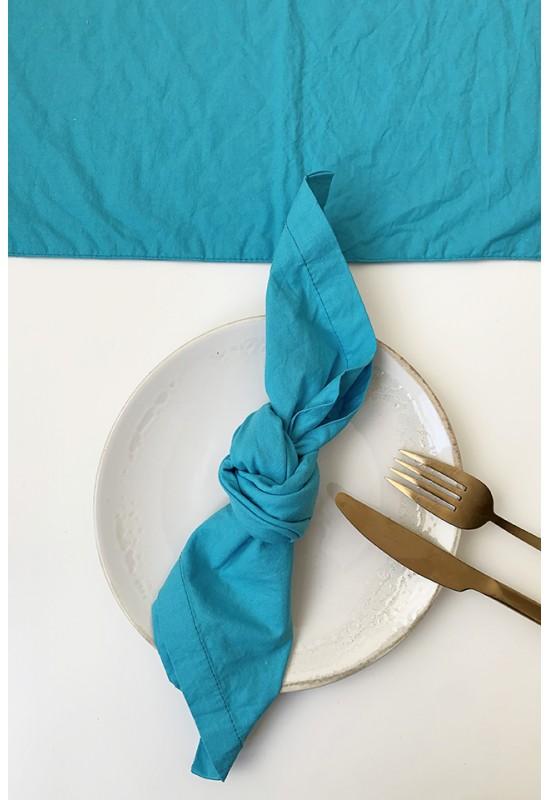Turquoise cotton napkins set Dinner Wedding