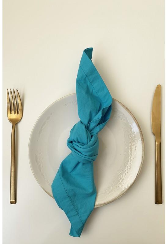 Turquoise cotton napkins set Dinner Wedding