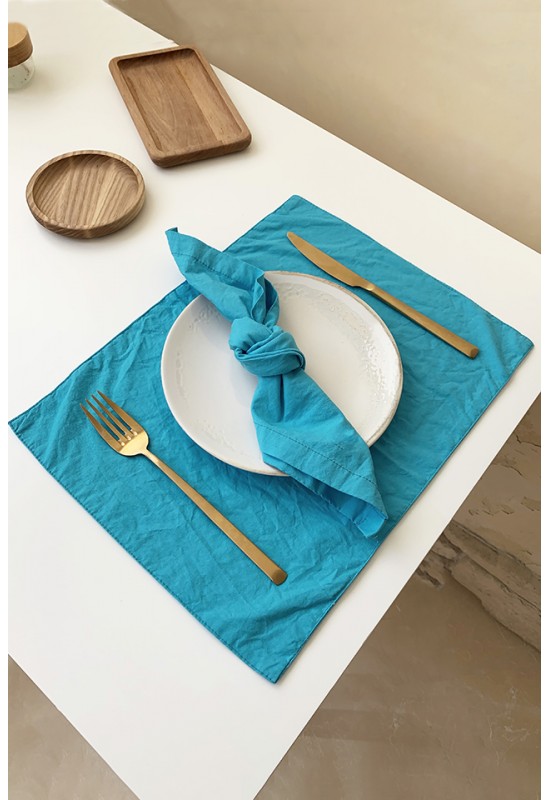 Turquoise Cotton Napkins - Set of 2