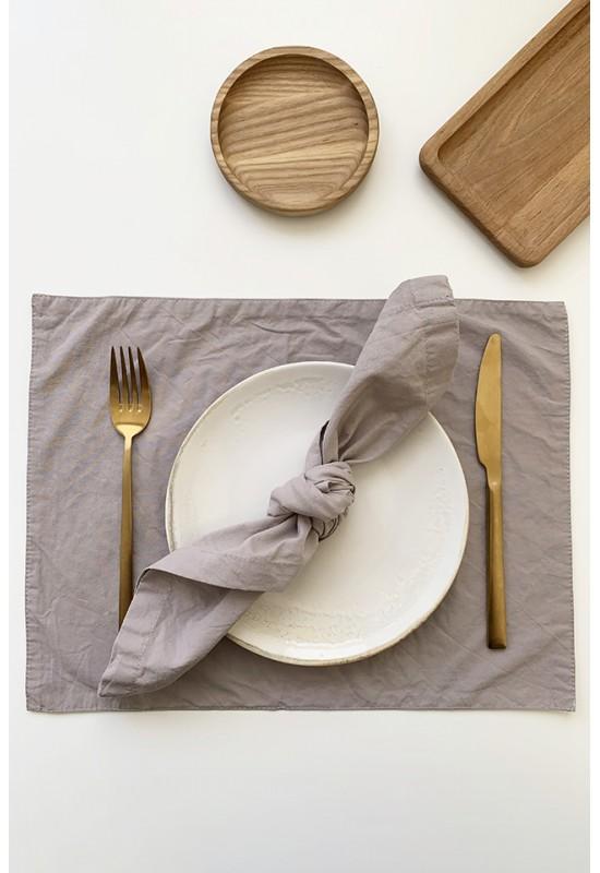 Gray beige cotton napkins set Dinner Wedding