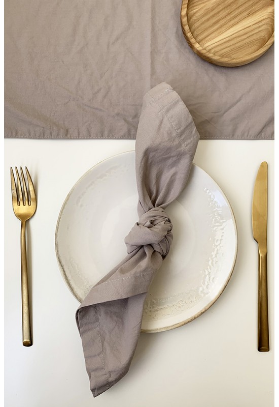 Cloth Cotton Napkins Set of 2 - Gray Beige