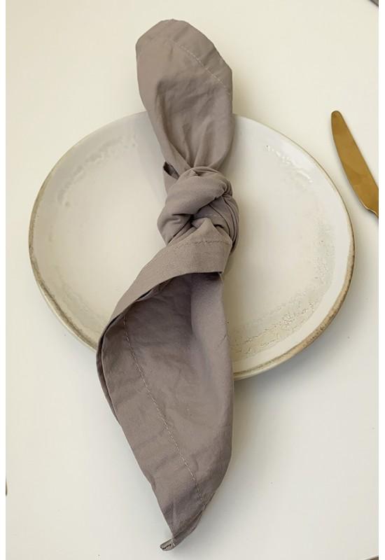Gray beige cotton napkins set Dinner Wedding