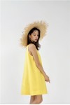 Short linen dress women Sleeveless loose sundress