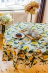 Cotton Tablecloth | Lemons, Butterflies 