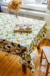 Cotton Tablecloth | Lemons, Butterflies 