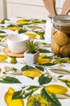 Cotton Tablecloth | Lemons, Butterflies 