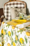 Cotton Tablecloth | Lemons, Butterflies 