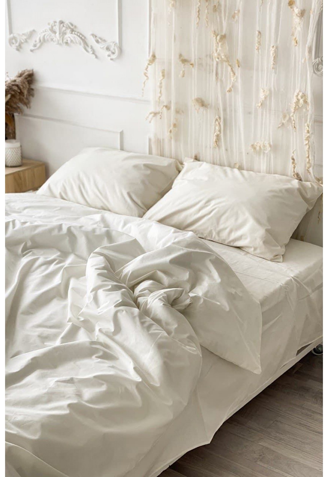 Cotton bedding Off white Ivory Sheet Pillowcase Duvet