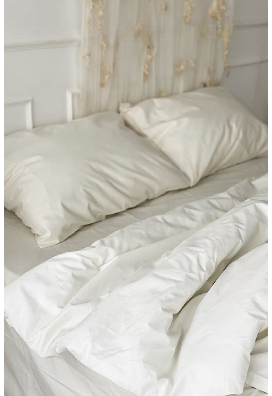 Cotton bedding Off white Ivory Sheet Pillowcase Duvet