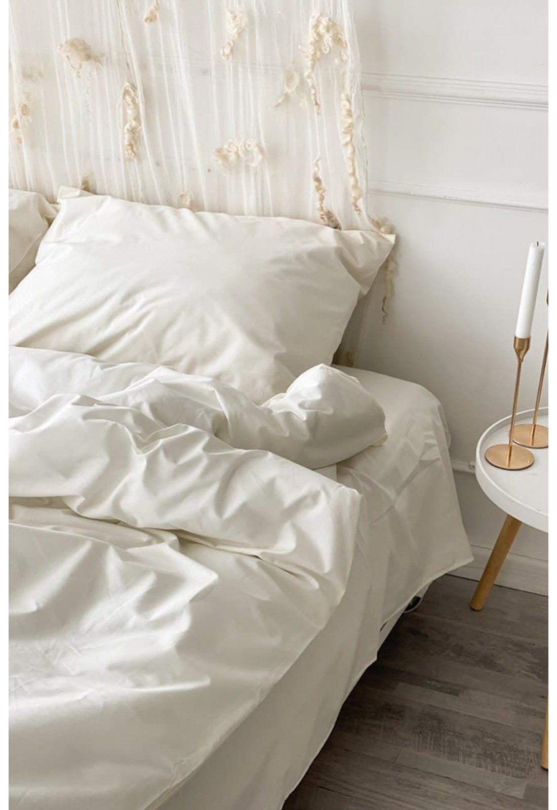 Cotton bedding Off white Ivory Sheet Pillowcase Duvet