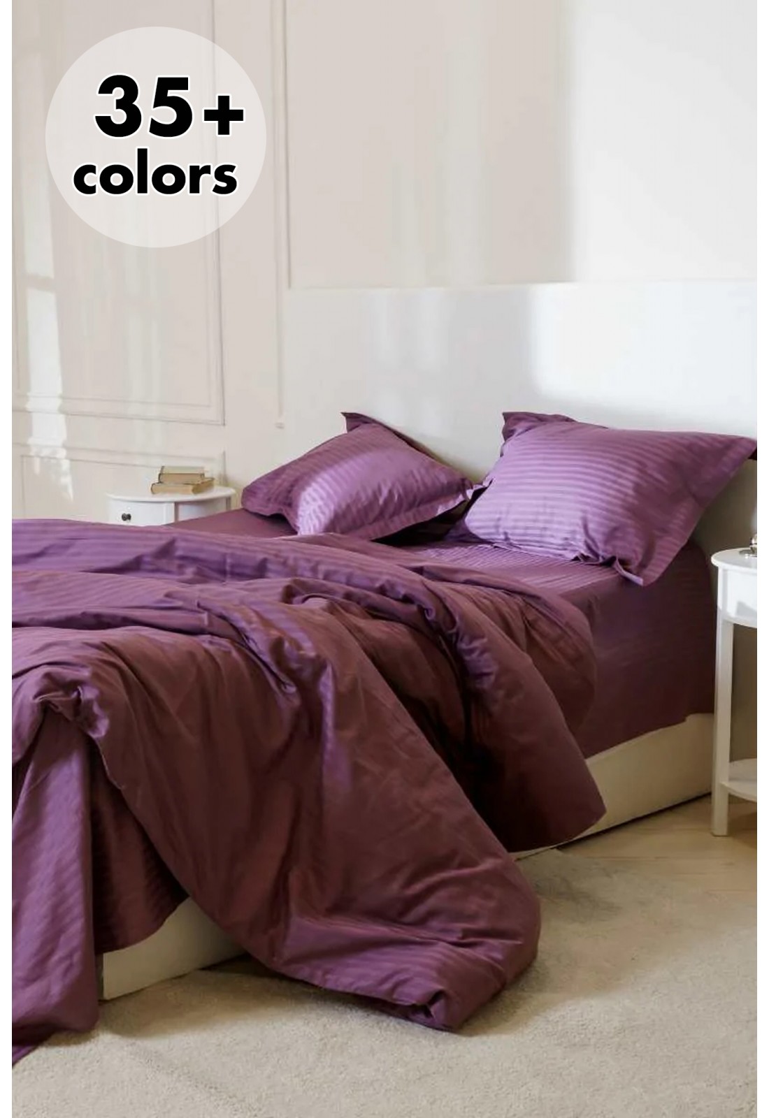 Sateen Cotton bedding Duvet cover Fitted sheet Pillowcases