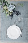 Dusty Blue Linen Table Runner 