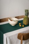 Dark - Emerald Green Linen Table Runner