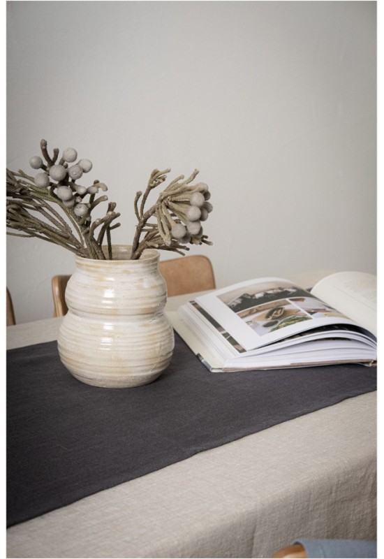 Dark Gray - Charcoal Linen Table Runner 