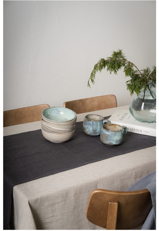 Dark Gray - Charcoal Linen Table Runner 