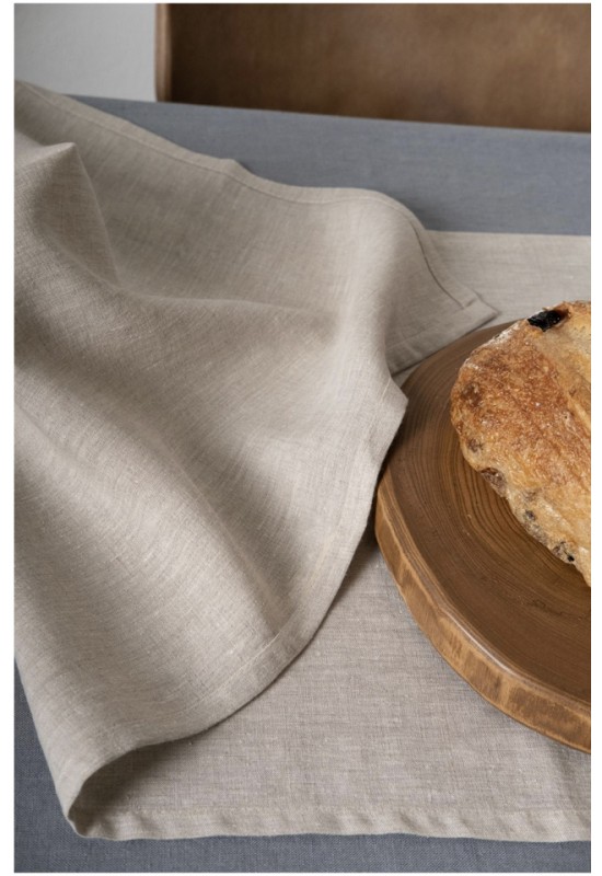 Natural Gray Beige Linen Table Runner 