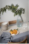 Natural Gray Beige Linen Table Runner 