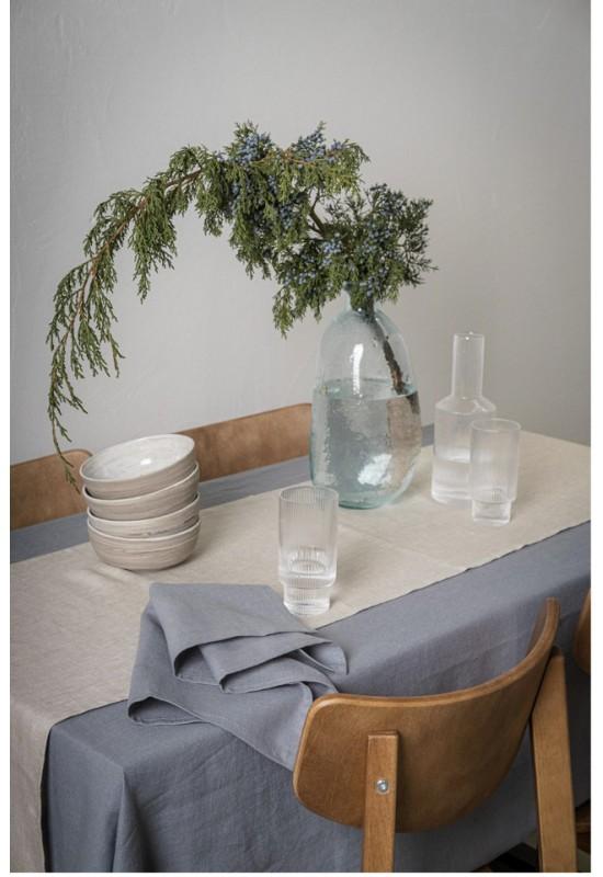 Natural Gray Beige Linen Table Runner 