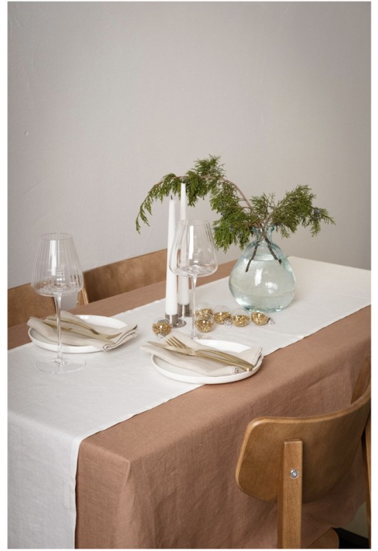 White Linen Table Runner