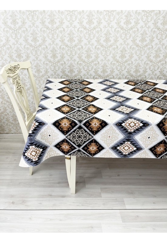 Waterproof Cotton Tablecloth with Geometric Print