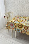 Ethnic Waterproof Cotton Tablecloth | Tasseled