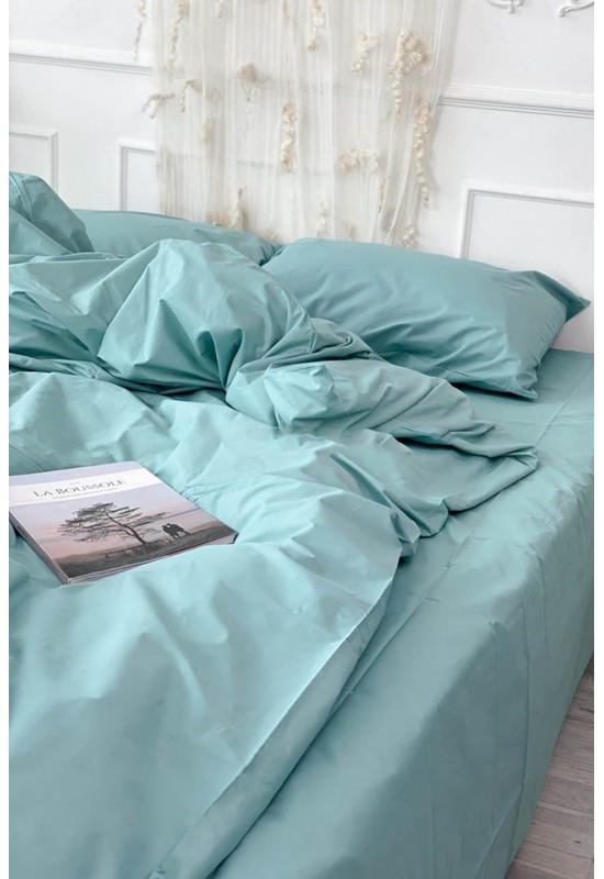 Cotton bedding in Mint blue