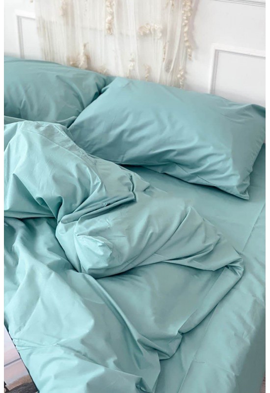 Cotton bedding in Mint blue