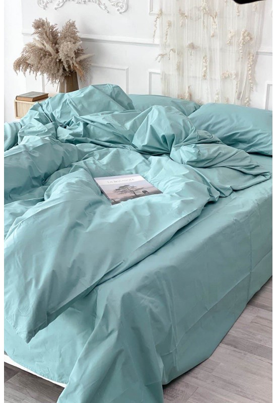 Cotton bedding in Mint blue