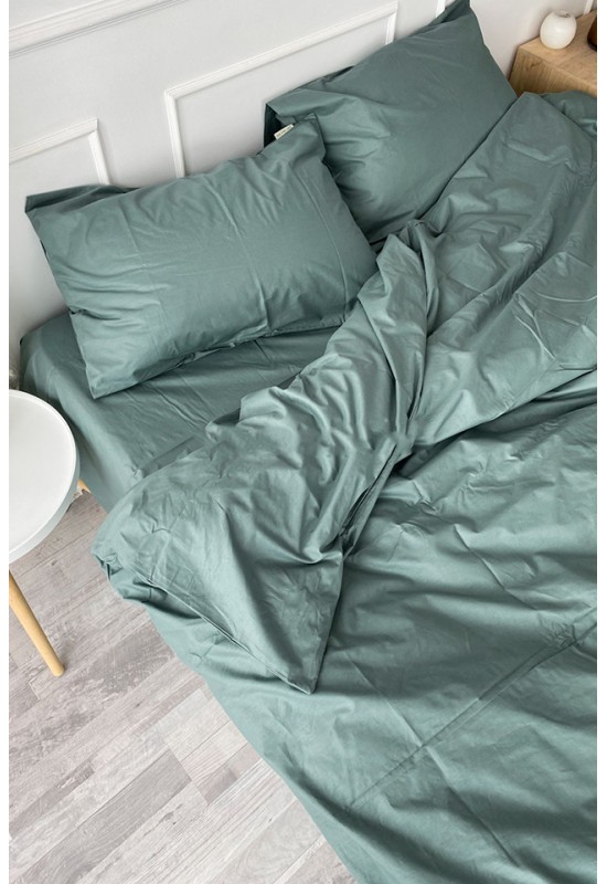 Cotton bedding in Dusty green