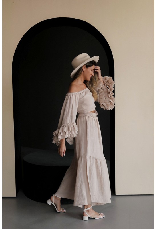 Muslin loose pants and top Cotton set for women 