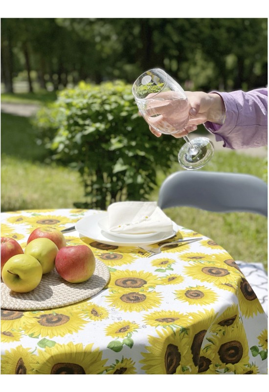 Floral Prints Waterproof Cotton Tablecloth 