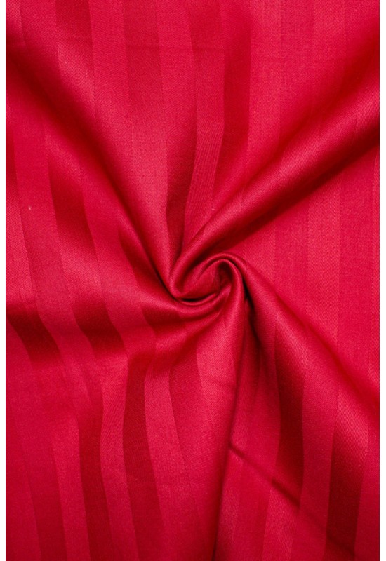 Red striped sateen cotton bedding set Various size