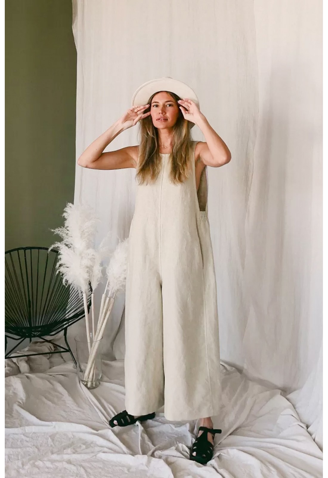Linen discount oversized jumpsuit