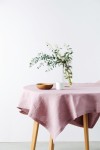 Dusty Pink - Wood rose - Mauve Linen Tablecloth 