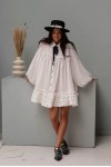 Muslin loose shirt dress long sleeves Cotton gauze