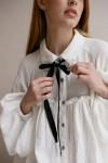 Muslin loose shirt dress long sleeves Cotton gauze