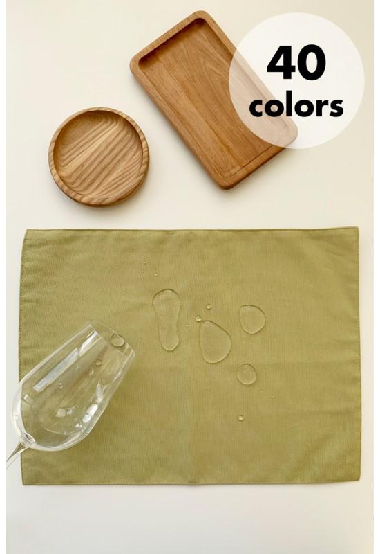 Waterproof cotton table placemats 2 pcs - Various colors
