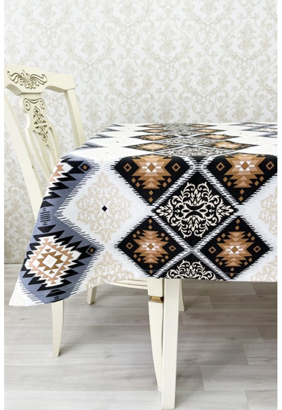 Waterproof Cotton Tablecloth with Ethnic Prints