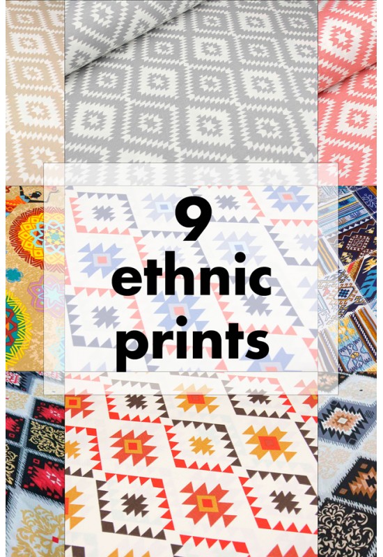 Waterproof Cotton Tablecloth with Ethnic Prints