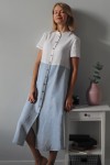 Color Block Linen Shirt Dress for Women | Loose