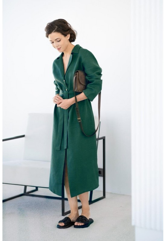 Linen Maxi Shirt Dress for Women