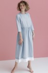 Color Block Linen Dress | Half Sleeves, Maxi