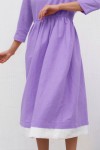 Color Block Linen Dress | Half Sleeves, Maxi