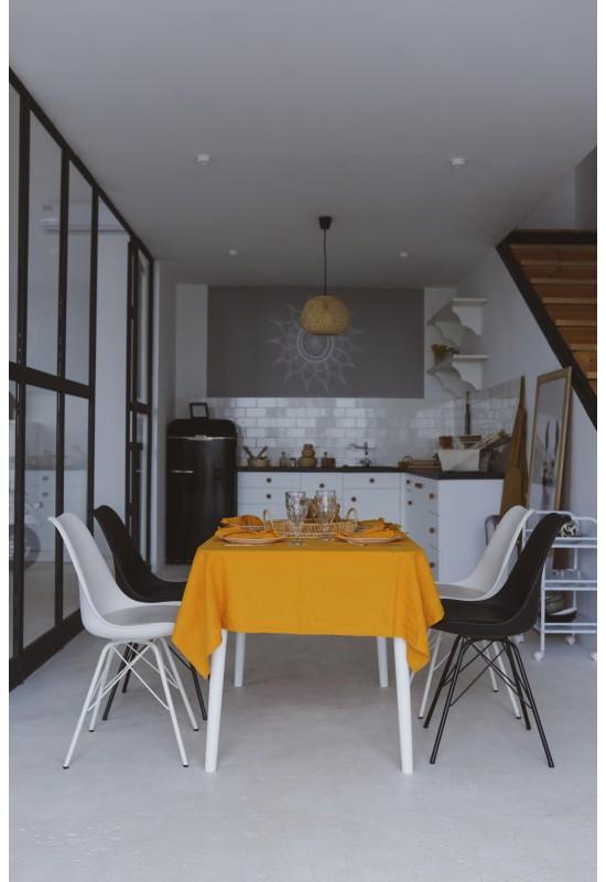 Mustard yellow | Amber linen tablecloth 