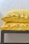 Set of 2 linen pillowcases with buttons