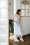 Linen Maxi Dress - Spaghetti Straps, Low Back