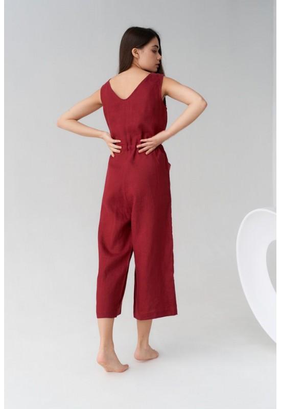 Linen Jumpsuit for Women: Culottes, Sleeveless