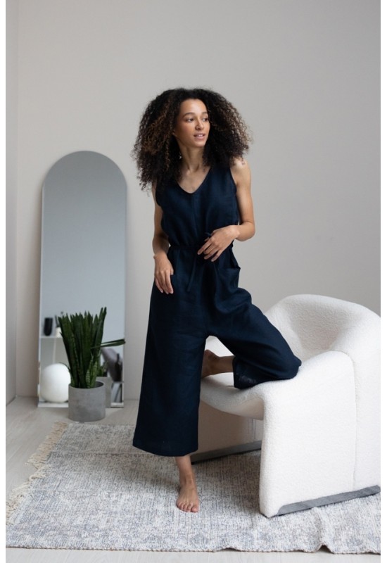 Linen Jumpsuit for Women: Culottes, Sleeveless