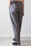 Stylish High Waist Linen Trousers with Elastic 