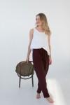Stylish High Waist Linen Trousers with Elastic 